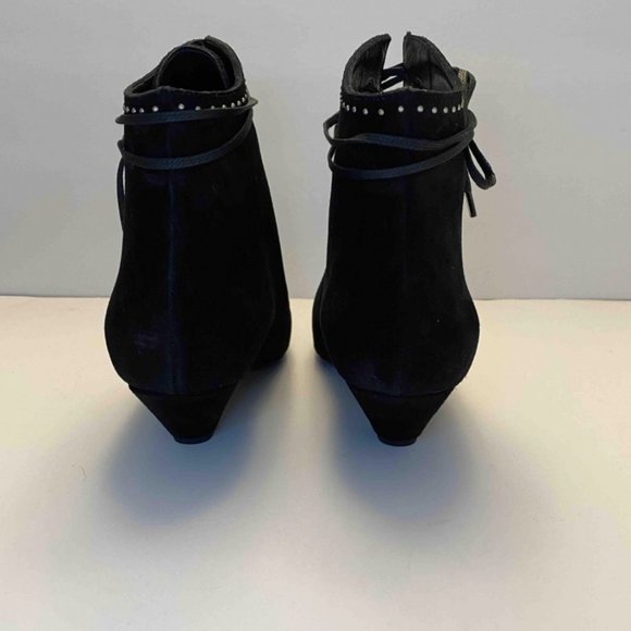 Saint Laurent Blaze  Studded And Laced Ankle Boots - Picture 4 of 11